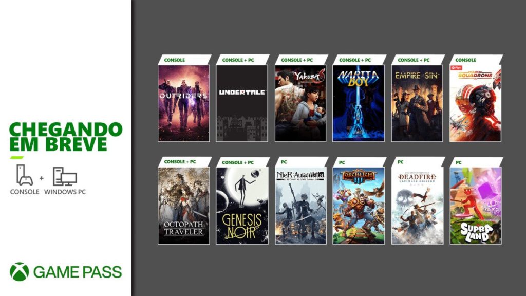 Xbox Game Pass - Novos jogos - Março 2021