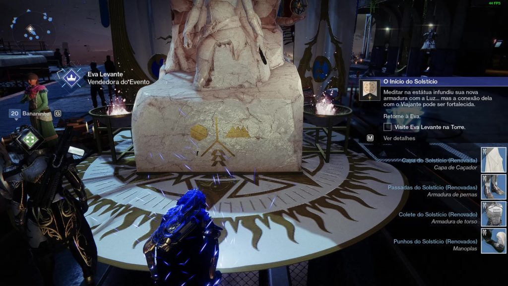 Destiny 2 - Meditar diante da Estátua dos Heróis