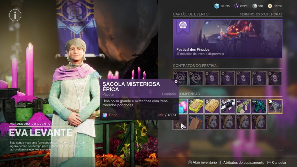 Destiny 2 - Festival dos Finados 2022 - Sacola Misteriosa Épica