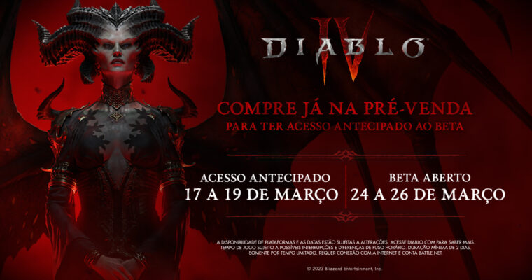 Acesso antecipado ao beta aberto de Diablo IV começa hoje