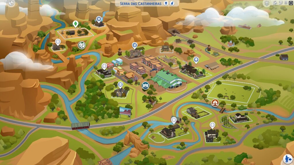 The Sims 4 Tomando as Rédeas - Mapa de Serra das Castanheiras