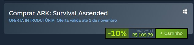 ARK: Survival Ascended - Valor com desconto às 5h30 de 26 de outubro de 2023