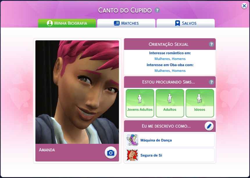 The Sims 4 Paixão à Vista - Aplicativo Canto do Cupido