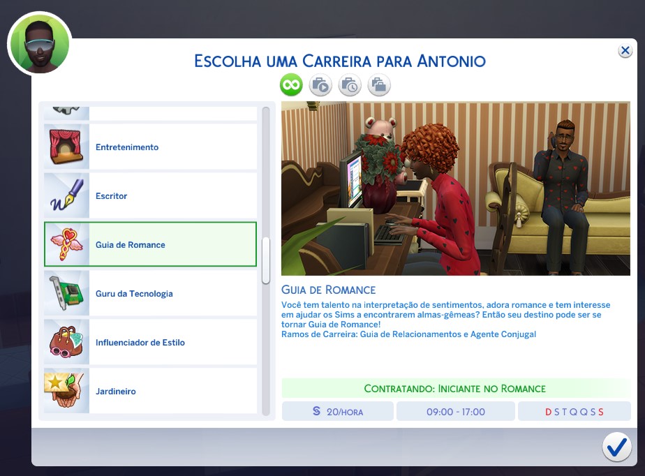 The Sims 4 Paixão à Vista - Nova carreira de Guia de Romance