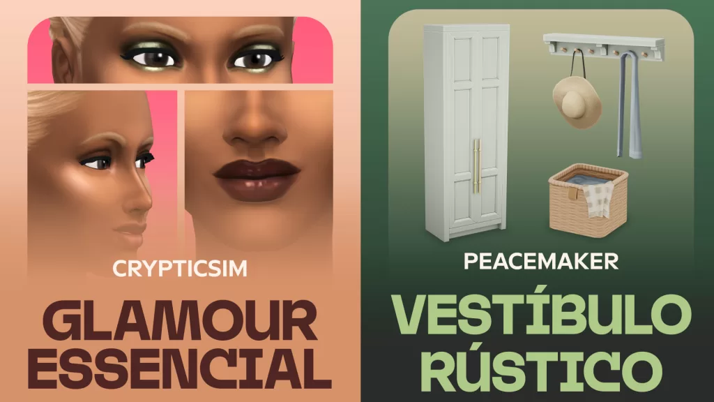 The Sims 4 Glamour Essencial e Vestíbulo Rústico - Kits de Criadores