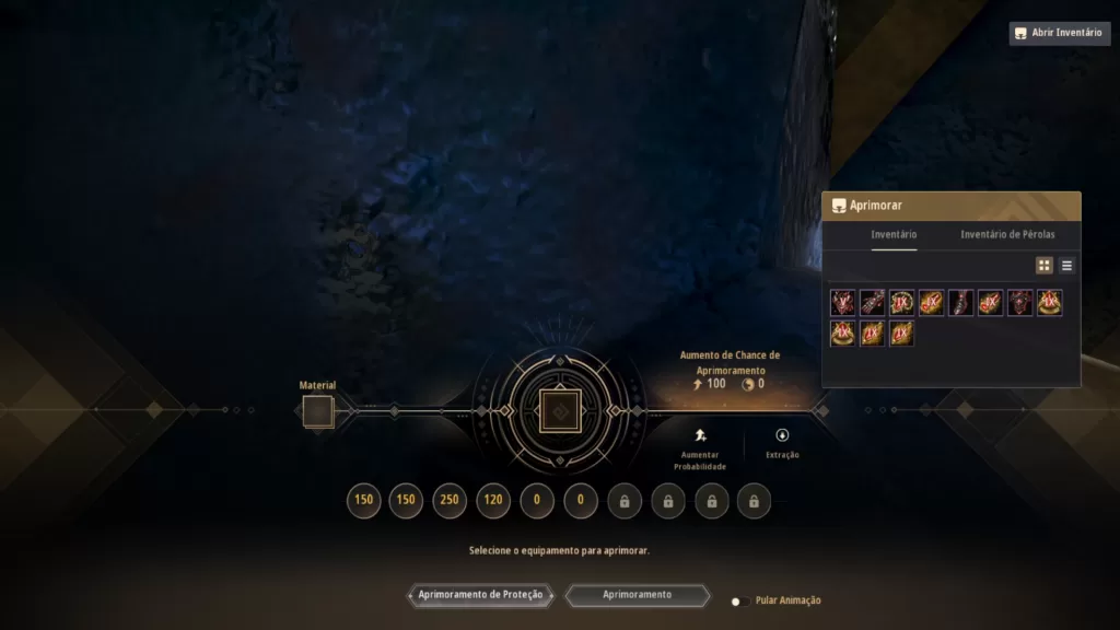 Nova interface de aprimoramento